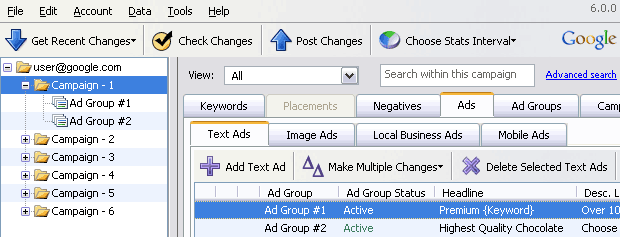 Редактор Adwords Editor