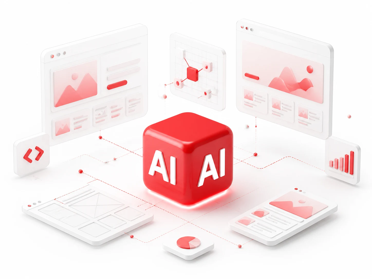 AI-куб и интерфейсы создаваемого сайта